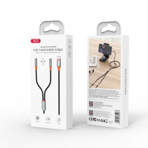 CABLE ADAPTADOR TIPO C A 2 MINI JACK...