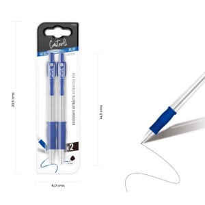 PACK 2 BOLÍGRAFOS RETRÁCTIL 1.0MM AZUL CASTERLI