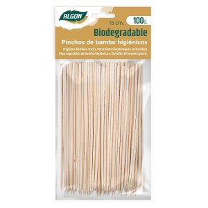 PACK 100 PINCHOS 15CM BAMBU BIODEGRADABLE ALGON