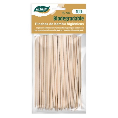 PACK 100 PINCHOS 15CM BAMBU...