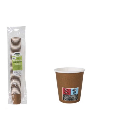 SET 50 VASOS CARTON MARRON 80CC ALGON