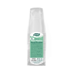 SET 25 VASOS PLASTICO REUTILIZABLES TRANSPARENTE 250CC ALGON
