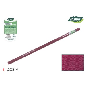ROLLO MANTEL DE PAPEL 1.2 X 5 METROS ESTAMPADO BURDEOS