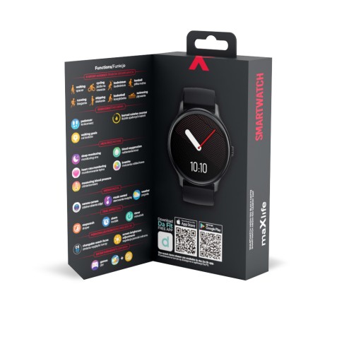 SMARTWATCH MXSW-100 NEGRO MATE MAXLIFE