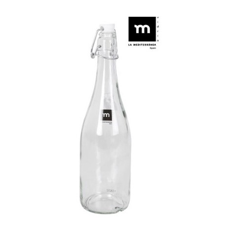 BOTELLA VIDRIO CON TAPON HERMETICO...