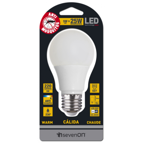 BOMBILLA LED ANTIMOSQUITOS E27 220LM...