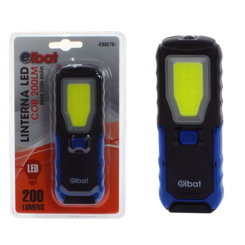 LINTERNA LED COB 200LM BASE CON IMÁN...