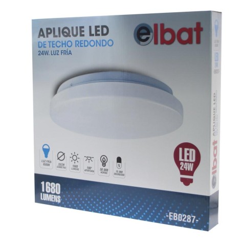 APLIQUE LED TECHO REDONDO 24W LUZ...