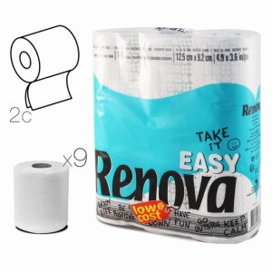 PACK 9 ROLLOS PAPEL HIGIENICO DOBLE...