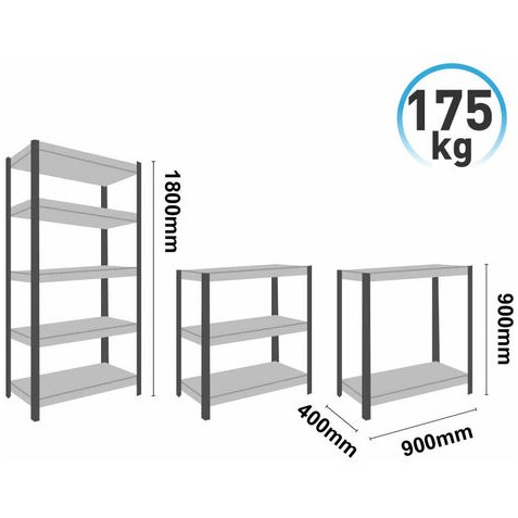ESTANTERIA MODULAR GALVANIZADA CON 5...