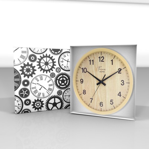 RELOJ DE PARED COLOR MADERA