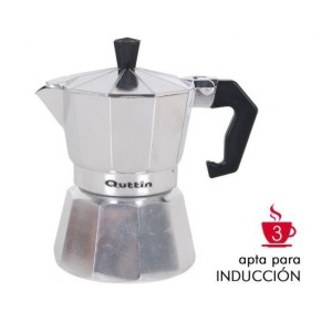 CAFETERA 3 TAZAS ALUMINIO CLASSIC INDUCCION QUTTIN