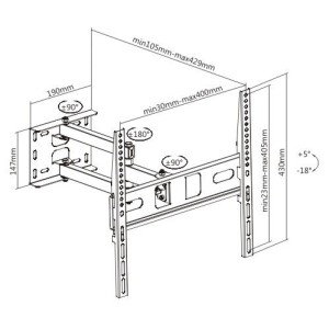 SOPORTE CON BRAZO TV LED, LCD 32"-65"...