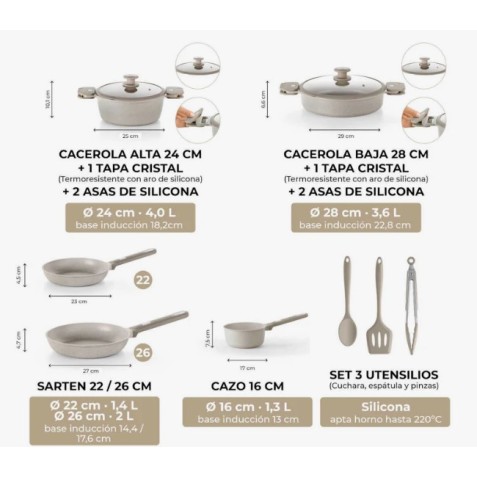BATERIA DE COCINA 10 PIEZAS DENMARK...