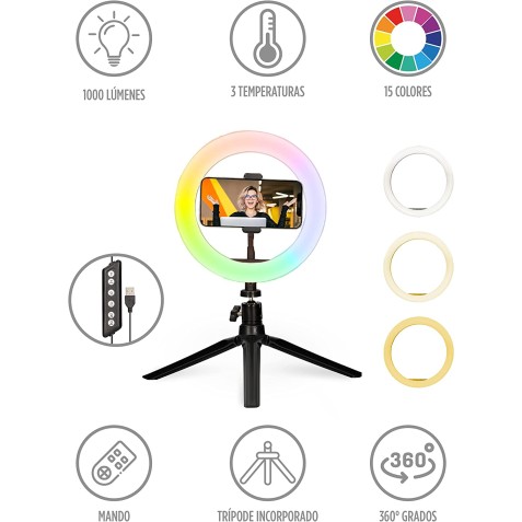 ARO DE LUZ RGB CON TRIPODE 1000...