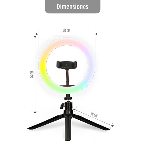ARO DE LUZ RGB CON TRIPODE 1000...