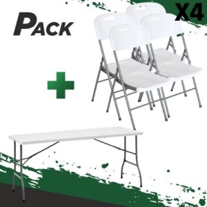 MESA DE RESINA PLEGABLE 152X70X74CM +...