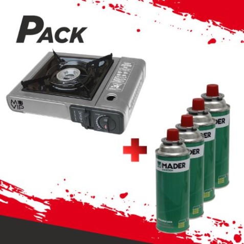 PACK COCINA GAS PORTATIL MUVIP + 4...