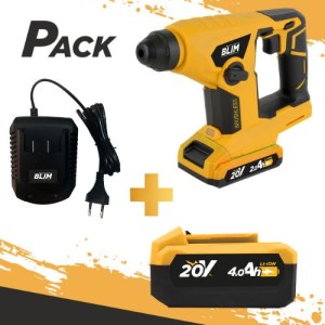 MARTILLO PERFORADOR 20V 1.5 JULIOS + BATERIA 20V 4AH + CARGADOR DE BATERÍA