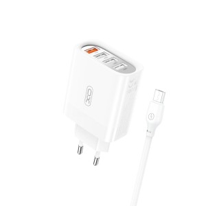 CARGADOR DE CORRIENTE L100 4XUSB + CABLE 2.4A MICRO USB XO