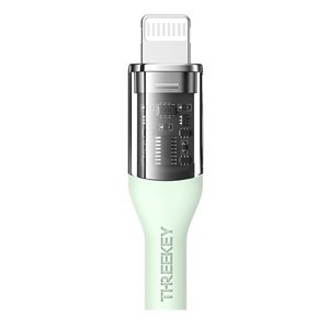 CABLE USB TIPO C A LIGHTNING 1M 27W THREEKEY VERDE