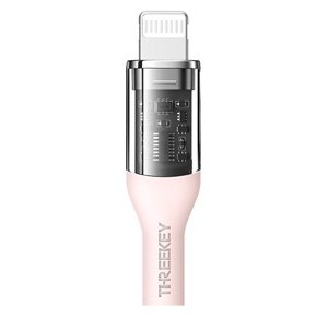 CABLE USB TIPO C A LIGHTNING 1M 27W THREEKEY ROSA