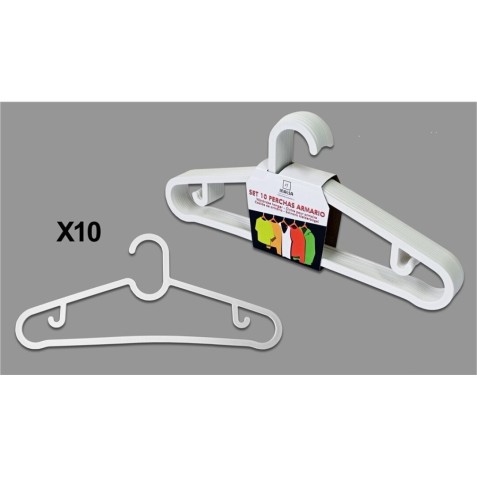 SET 10 PERCHAS BLANCAS PLASTICAS