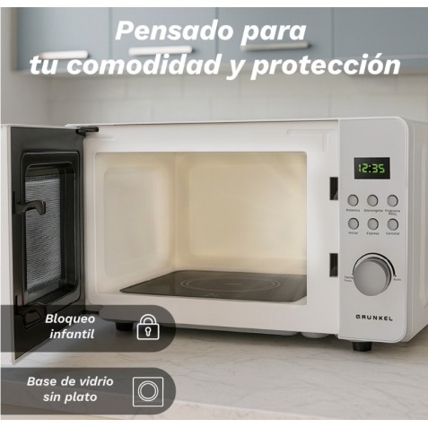 MICROONDAS SIN PLATO CON GRILL 20...