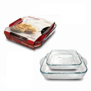 PACK 2 BANDEJAS HORNO CRISTAL BORCAM...