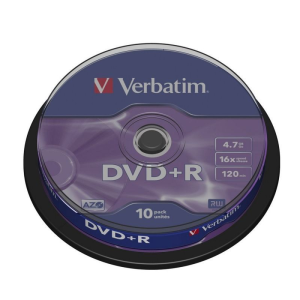 TARRINA 10 UNIDADES DVD+R VERBATIM...