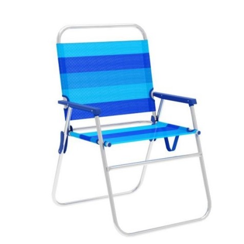 SILLA PLEGABLE ALUMINIO RAYAS 56X52X80