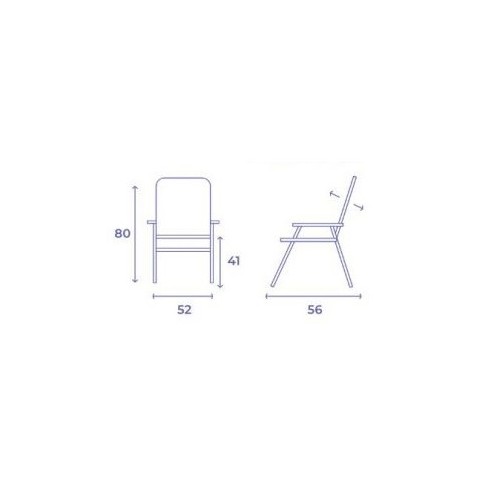 SILLA PLEGABLE ALUMINIO RAYAS 56X52X80