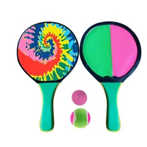 JUEGO DE PALAS DE PLAYA DOBLE JUEGO MADERA/VELCRO