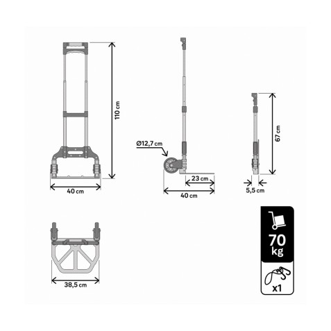 CARRETILLA DE CARGA PLEGABLES HASTA 70KG