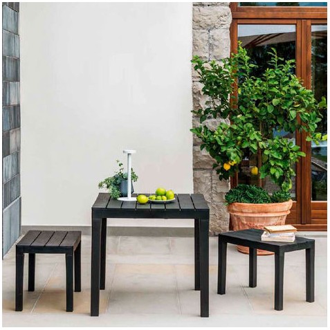 CONJUNTO DE JARDIN MESA + 2 BANQUETAS...