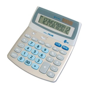 CALCULADORA GRANDE MILAN DE 12 DIGITOS 20X16X3 CMS MEMORIA DOBLE PANTALLA
