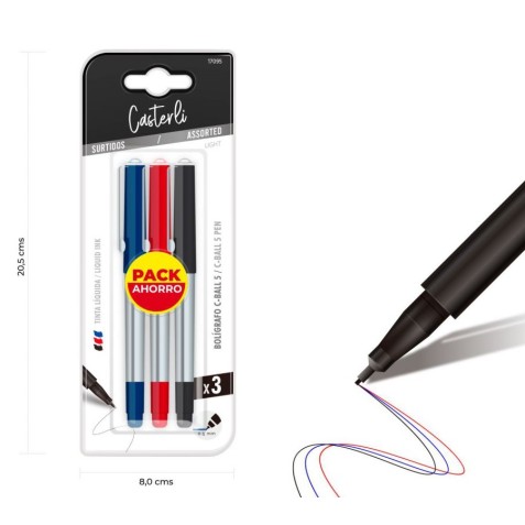 PACK 3 BOLÍGRAFOS C-BALL 5 TINTA...