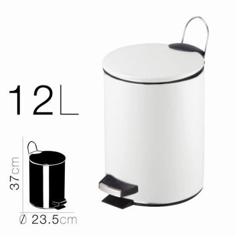 PAPELERA METALICA CON PEDAL BLANCA...
