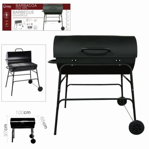 BARBACOA CARBON RECTANGULAR CON TAPA...
