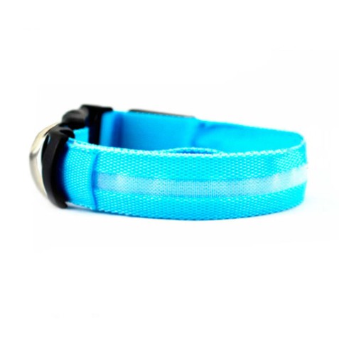 COLLAR MASCOTAS LED AZUL TALLA M BIWOND