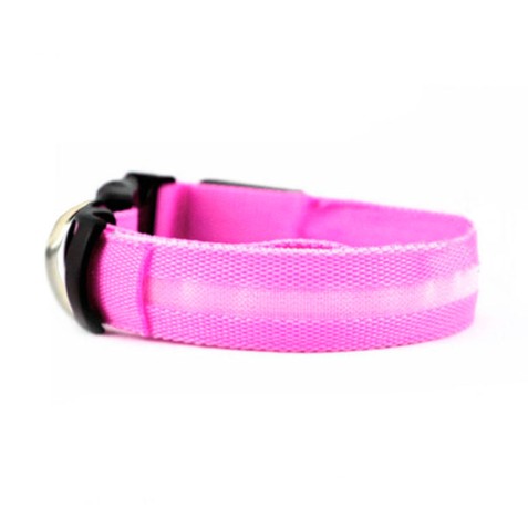 COLLAR MASCOTAS LED ROSA TALLA L BIWOND