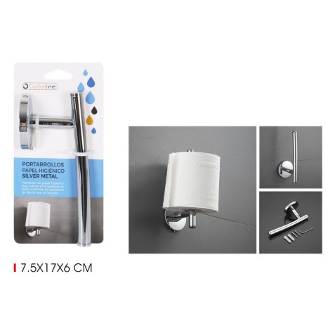 PORTARROLLOS WC VERTICAL SILVER METAL...