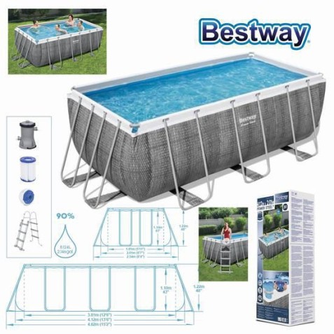 PISCINA RECTANGULAR+ BOMBA FILTRO...