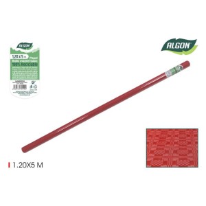 ROLLO MANTEL DE PAPEL 1.2 X 5 METROS ESTAMPADO ROJO