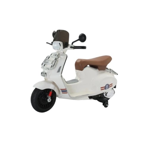 MOTO SCOOTER CLASICO CON RUEDINES BLANCO
