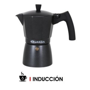 CAFETERA 6 TAZAS INDUCCION DARKBLACK QUTTIN