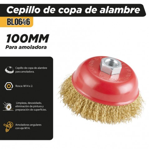 CEPILLO DE COPA DE ALAMBRE 100MM M14...