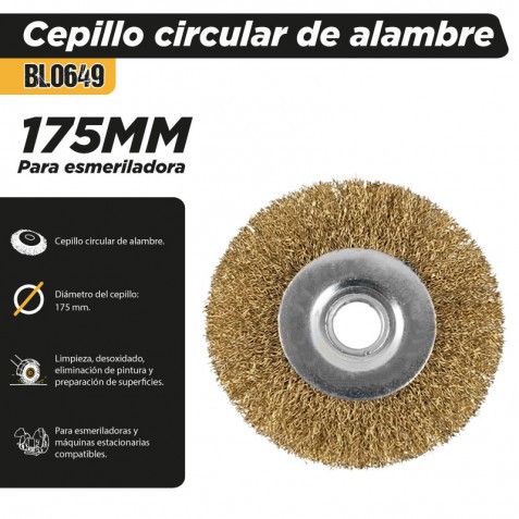 CEPILLO CIRCULAR DE ALAMBRE 175MM...