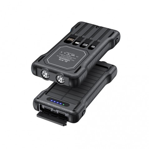 POWERBANK SOLAR 10000MAH 4 EN 1 NEGRO...