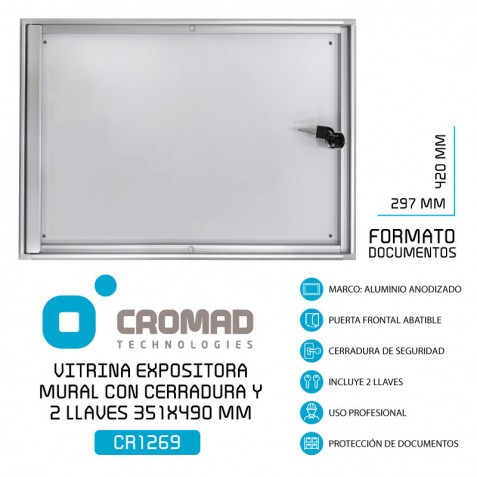 VITRINA ANUNCION MURAL CON CERRADURA...